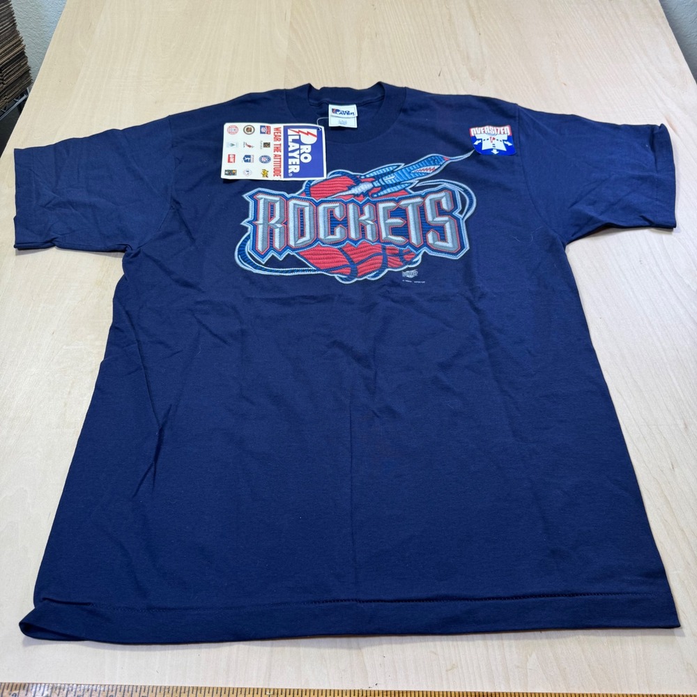 Vintage‎ Houston Rockets Pro Layer Shirt Mens Large Navy 90s NBA Deadstock USA